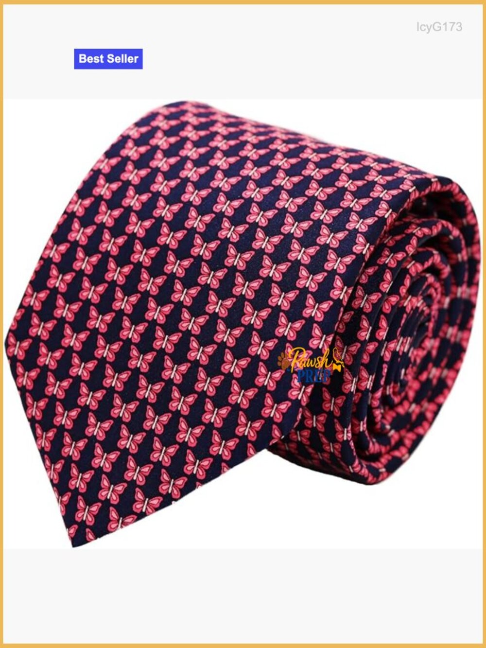 100% Silk Tie for Men with Animal Print Pattern, Standard Size